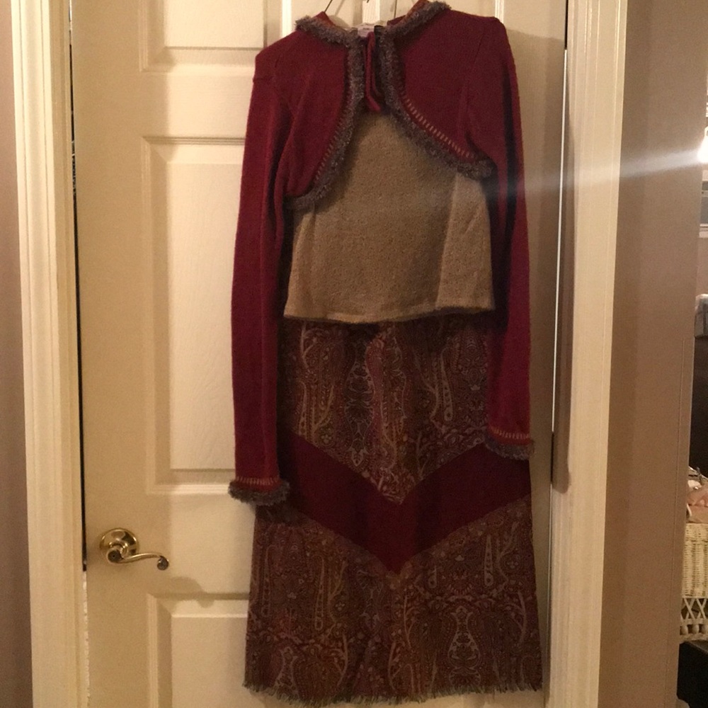 Vintage Free People sweater and skirt set